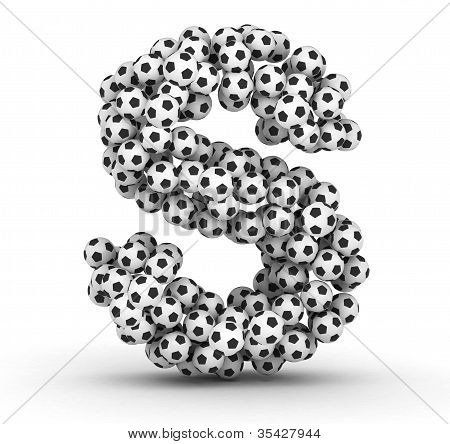 Letter S from soccer football balls