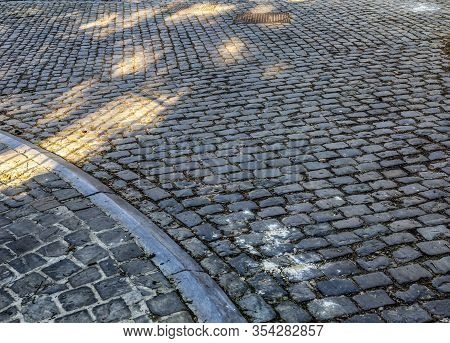 Detail Of The Famous Cobblestone Road Muur Van Geraardsbergen Located In Belgium. On This Road Every