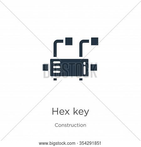 Hex Key Icon Vector. Trendy Flat Hex Key Icon From Construction Collection Isolated On White Backgro