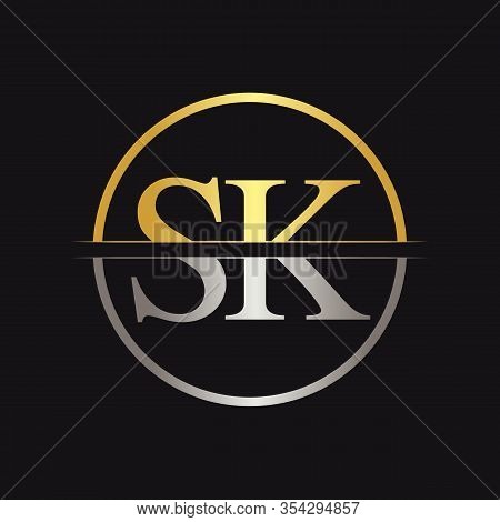 Initial Letter Sk Logo Design Vector Template. Sk Letter Logo Design
