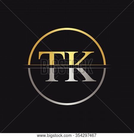 Initial Letter Tk Logo Design Vector Template. Linked Typography Tk Letter Logo Design