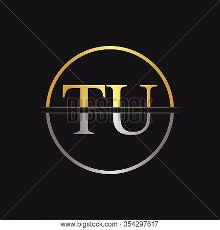 Initial Letter Tu Logo Design Vector Template. Linked Typography Tu Letter Logo Design