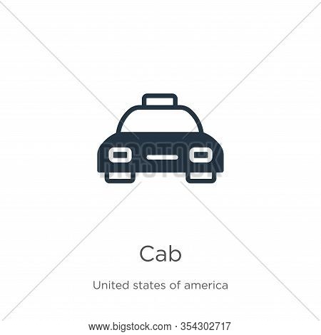 Cab Icon Vector. Trendy Flat Cab Icon From United States Collection Isolated On White Background. Ve