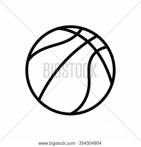 Black Line Icon For Ball Roundish Beach-ball Beach Inflatable Activity Plastic Rubber Sphere Game Fu