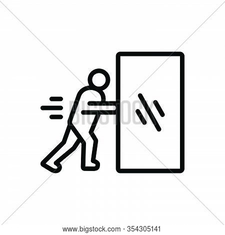 Black Line Icon For Easily Push Comfortably Quickly Handily Freely Surely Regularly