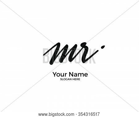 M R Mr Initial Logo Signature Vector. Handwriting Concept Logo.