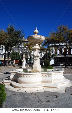 Osuna, Spain - November 13, 2008 - Stone Fountain In The Town Square (plaza Mayor), Osuna, Spain - N