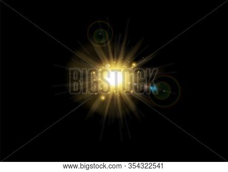 Vector Transparent Sunlight Special Lens Flash Light Effect.front Sun Lens Flash. Vector Blur In The