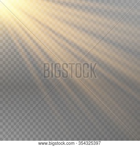 Vector Transparent Sunlight Special Lens Flash Light Effect.front Sun Lens Flash. Vector Blur In The