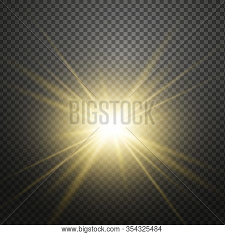Glowing Light Explodes On A Transparent Background. Sparkling Magical Dust Particles. Bright Star. T