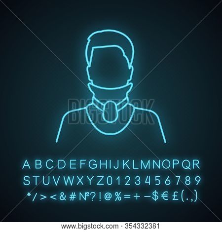 Cervical Collar Neon Light Icon. Neck Brace. Medical Foam Neck Support. Orthopedic Collar. Cervical 