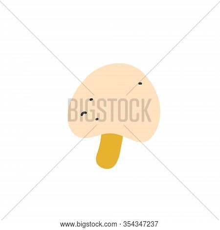 Mushrum Icon, Hand Drawn Isolated Vector Illustration Of Raw Mushroom Vegetable, Vector Art Isolated