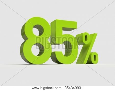 3d Render: Red 85% Percent Discount 3d Sign on Light Background, Special Offer 85% Discount Tag, Sale Up to 85 Percent Off, Eighty-five Percent Letters Sale Symbol, Special Offer Label, Sticker, Tag