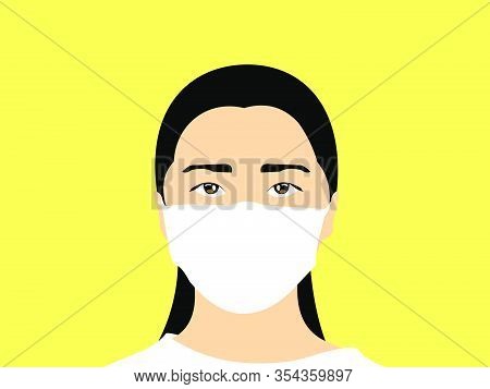 Woman Wearing Masker Illustration Vector