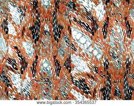 Watercolor Ethnic Design. Summer Rhombus Background. Snake Skin Random Texture. Navy Blue And Indigo