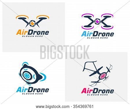 Set Drone Logo Design Vector & Photo (Free Trial) | Bigstock