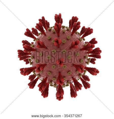 Severe Acute Respiratory Syndrome Coronavirus 2 Causing Covid 19 Isolated On White