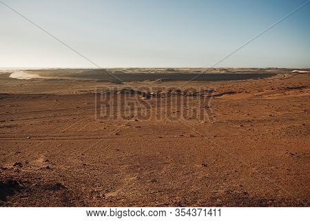 Car Prints In Sand, Sahara Desert - Africa