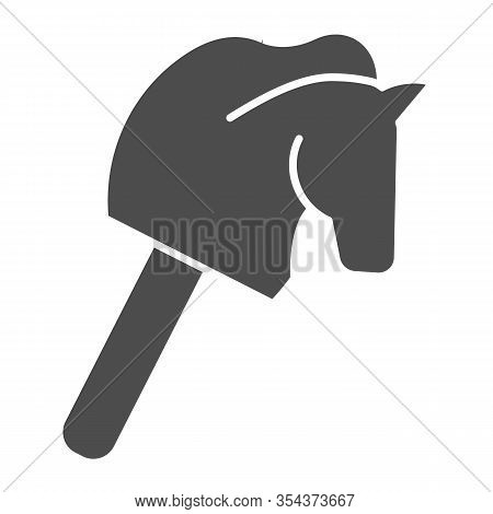 Horse Stick Children Toy Solid Icon. Head Of Animal On Stick Silhouette Symbol, Glyph Style Pictogra