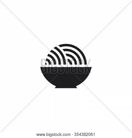 Simple Geometric Bowl Noodle Food Symbol Logo Vector