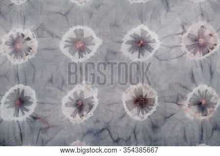 Fragment Of Hand-dyed Fabric Strip Using Shibori Dyeing Technique