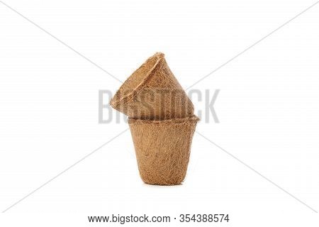Two Flower Pots Isolated On White Background