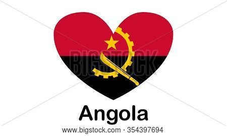 Flag Of Angola.angola Icon Illustration, National Flag For Country Of Angola Isolated, Banner