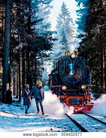 Harz National Park Germany, Historic Steam Train In The Winter, Drei Annen Hohe, Germany, Steam Loco