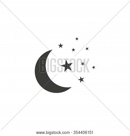 Moon And Stars At Icon Whrite Backround Eps 10
