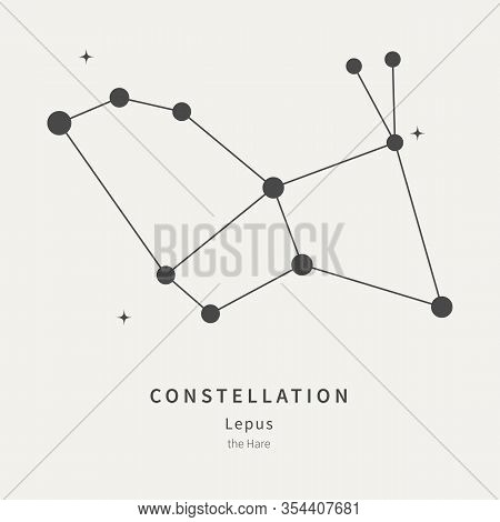 The Constellation Of Lepus. The Hare - Linear Icon. Vector Illustration Of The Concept Of Astronomy.