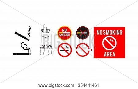 No Smoking Warning Sign Icon Vector Illustration For Graphic And Web Design.