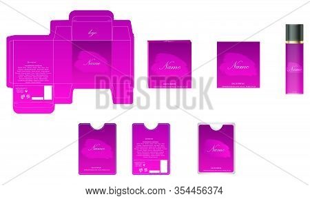 Packaging Design, Luxury Perfume Box,  Pocket Perfume And Deo Design Template And Mock Up Box. Illus