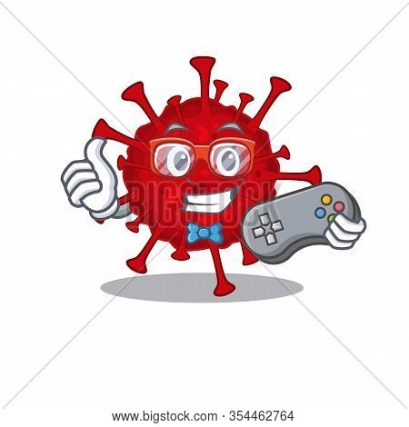 Cool Gamer Of Betacoronavirus Mascot Design Style With Controller
