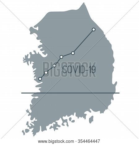 Vector Illustration Map Of South Korea Growth Rate Of Sick People Covid-19 2019-ncov Dangerous Chine