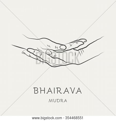 Bhairava Mudra - Gesture In Yoga Fingers. Symbol In Buddhism Or Hinduism Concept. Yoga Technique For