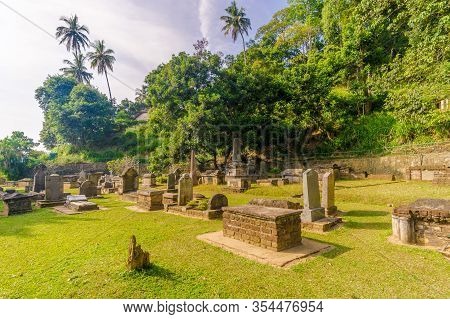 Kandy,sri Lanka - February 8,2020 - View Of Colonial Cemetery In Kandy. Kandy Was The Last Capital O