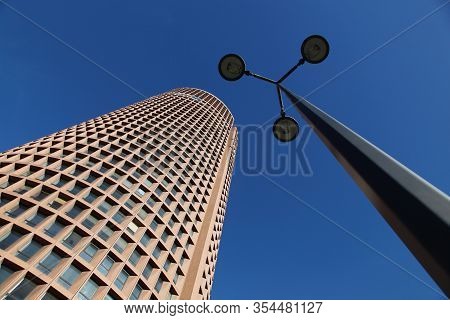 Lyon, France - March 6, 2015: The Tour Part-dieu Is A Skyscraper In Lyon, France. The Building Rises