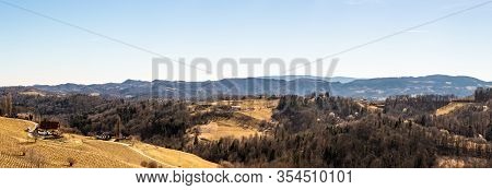 Austria - Slovenia Border. Vineyards Sulztal, Leibnitz Area South Styria Wine Street, Wine Country. 