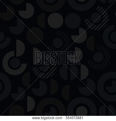 Minimalistic Black Fat Geometry Vintage Seamless Pattern. Vector Background. Trendy.