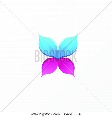Vector Logo Illustration Butterfly Elegant Gradient Colorful Style