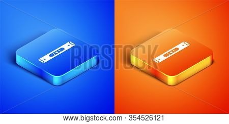 Isometric Construction Bubble Level Icon Isolated On Blue And Orange Background. Waterpas, Measuring