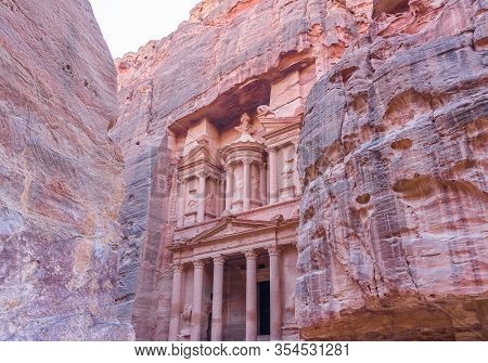 The Treasury Is One Of The Most Elaborate Temples In The Ancient Arab Nabatean Kingdom City Of Petra