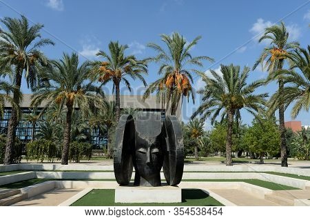 Elche, Spain - September 20, 2018:modern Sculpture Of The Symbol Of The City 