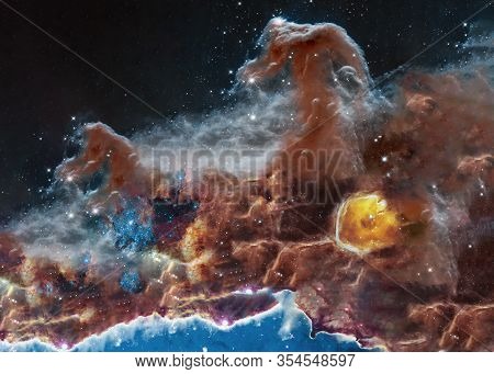 The Horsehead Nebula Upper Ridge Illuminated By Sigma Orionis. Science Astronomy Concept Wallpaper. 