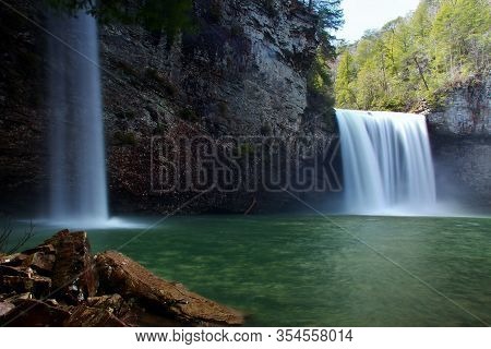 Cane Creek Falls & Rockhouse Falls At Fall Creek Falls State Park Tennessee During Early Spring