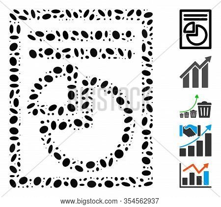 Dot Mosaic Based On Graph Page. Mosaic Vector Graph Page Is Formed With Scattered Oval Items. Bonus 
