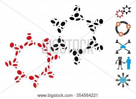 Dotted Mosaic Based On Collaboration. Mosaic Vector Collaboration Is Designed With Random Elliptic D