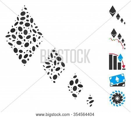 Dot Mosaic Based On Ethereum Crystal Defaltion. Mosaic Vector Ethereum Crystal Defaltion Is Created 