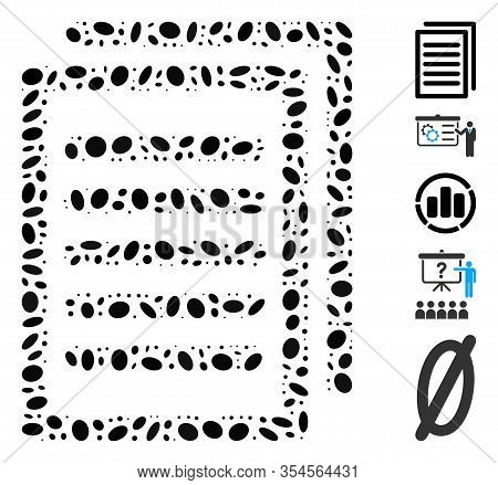 Dot Mosaic Based On Copy. Mosaic Vector Copy Is Composed With Randomized Oval Items. Bonus Icons Are
