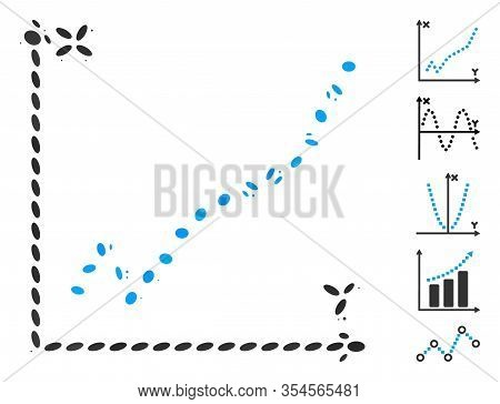 Dotted Mosaic Based On Function Plot. Mosaic Vector Function Plot Is Created With Random Oval Spots.